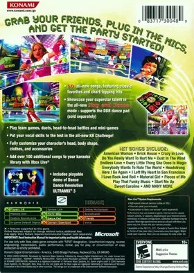 Karaoke Revolution Party (USA) box cover back